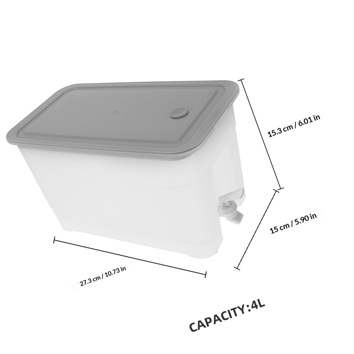 4L Cold Water Jug with Faucet Gray Plastic G852824