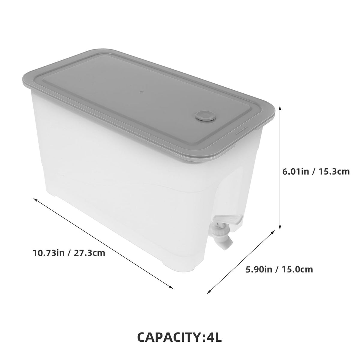 4L Cold Water Jug with Faucet Gray Plastic G852824