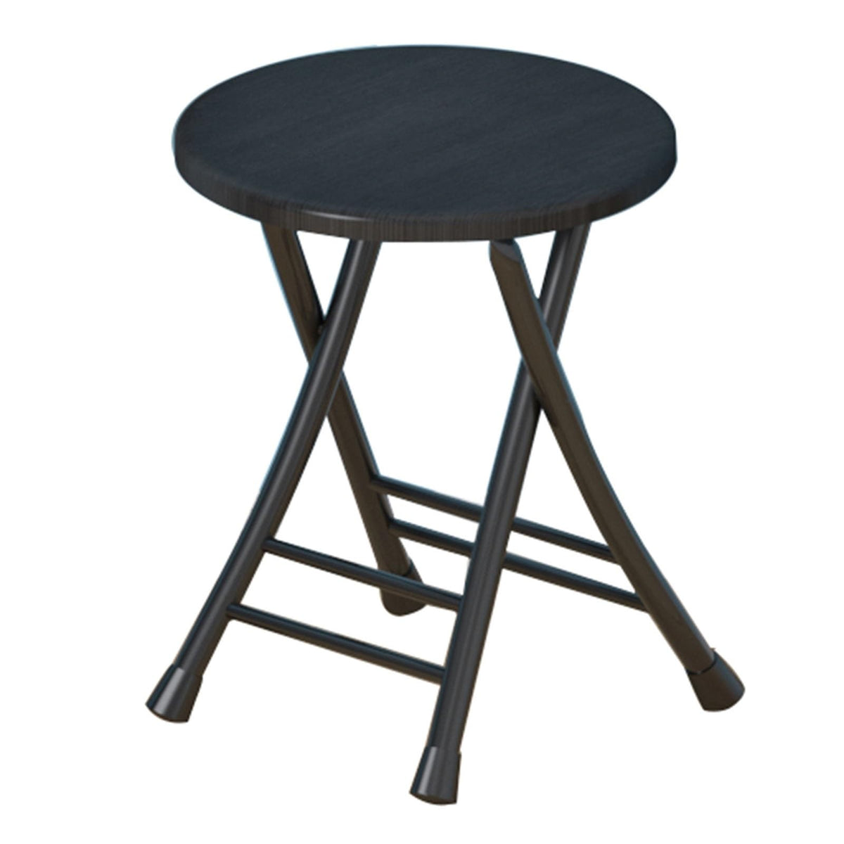18 Inch Black Foldable Stool 220lbs Capacity B7104