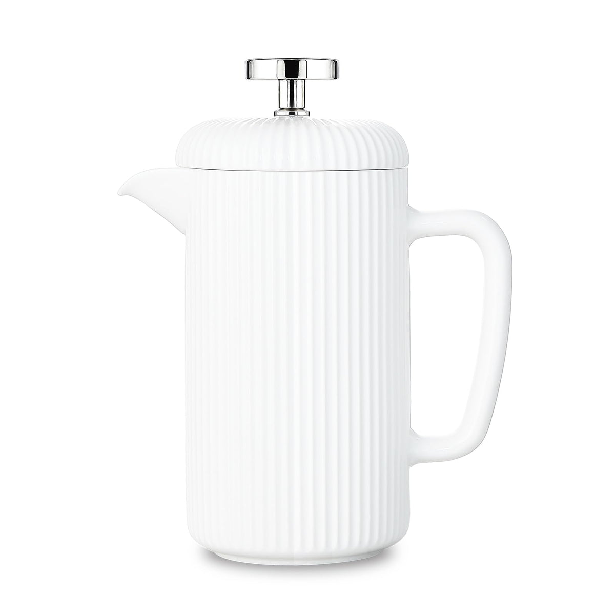 Porcelain French Press 22 fl oz Coffee Tea Maker with Stainless Steel Plunger Ivory R195377