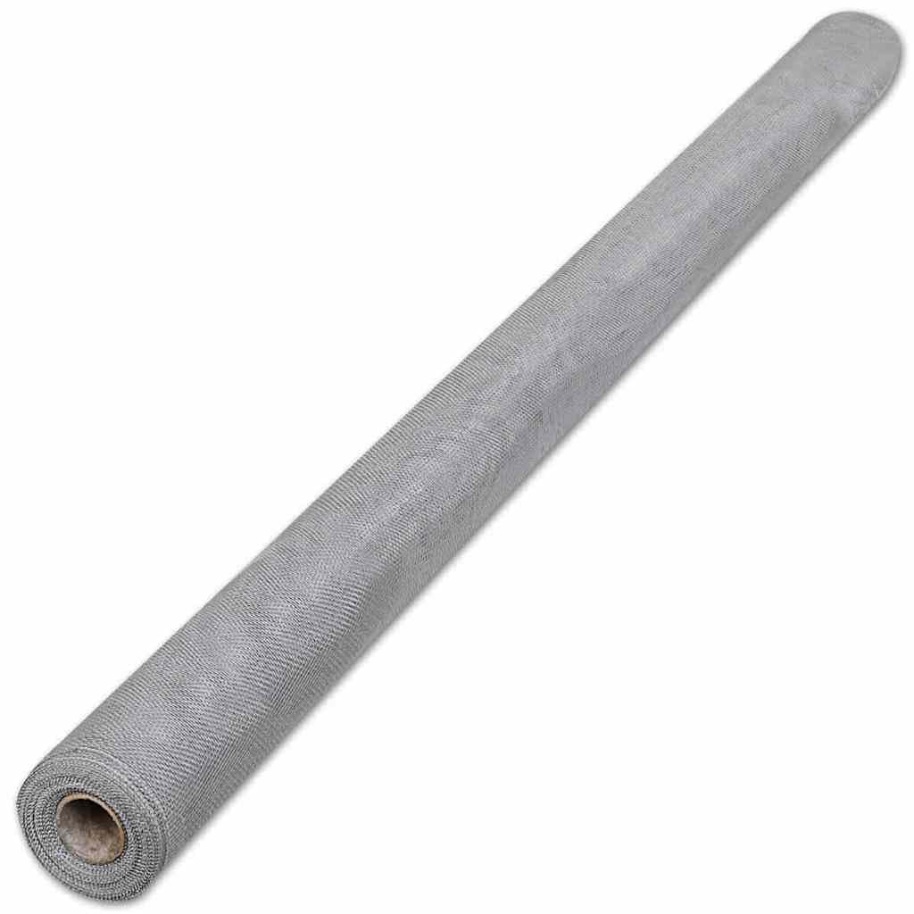 Aluminum Mesh Screen 39.4x196.9 Inches Silver P989
