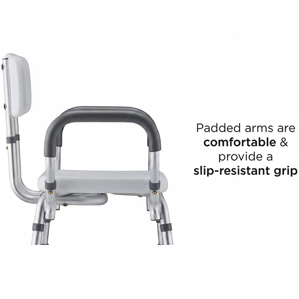 Bath Seat with Removable Arms & Back, 300 lb Capacity, Adjustable Height P864787