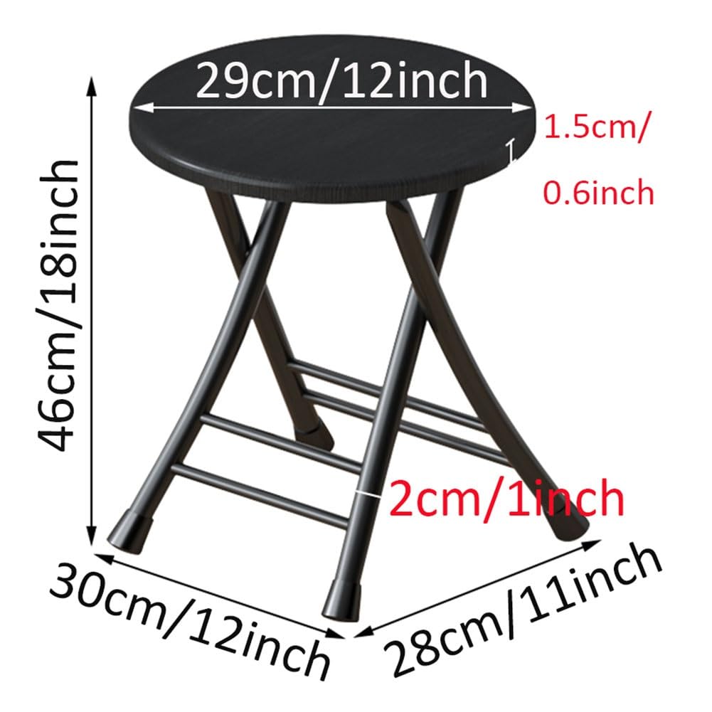18 Inch Black Foldable Stool 220lbs Capacity B7104