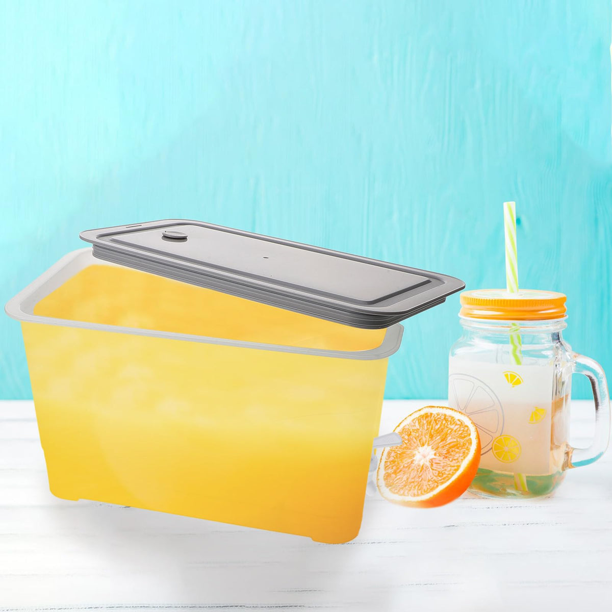 4L Cold Water Jug with Faucet Gray Plastic G852824