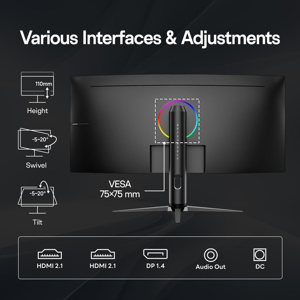 34 Inch 240Hz Ultrawide Curved Gaming Monitor WQHD 1500R HDR400 S828