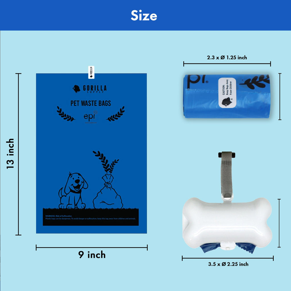 1000 Count Dog Poop Waste Bags with Dispenser J91872