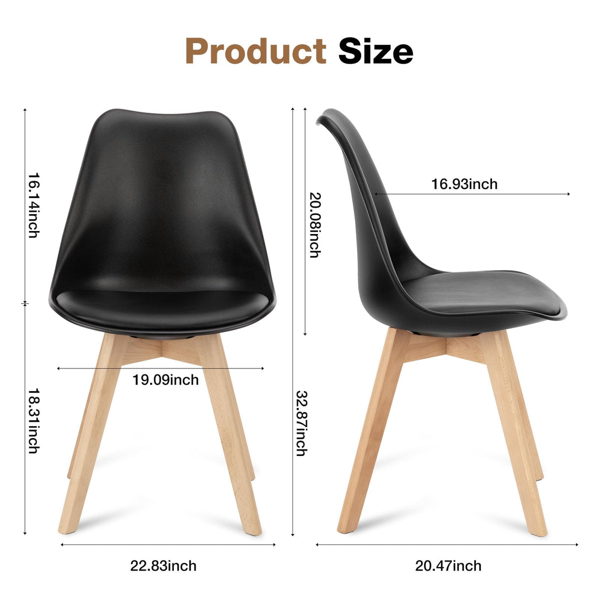 Dining Chairs Set of 4 PU Leather O988381