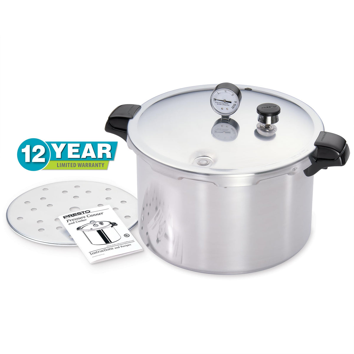16-Quart Aluminum Pressure Canner and Cooker F62996