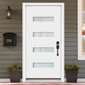 Fiberglass Exterior Front Door 36x80in Left-Hand Inswing Frosted Glass White Primed Q794