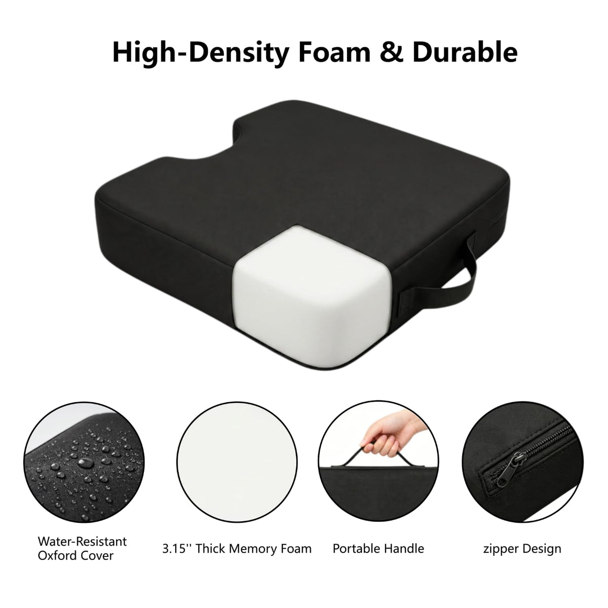 2 Pack Extra Thick Portable Bleacher Seat Cushions with Handle A81168