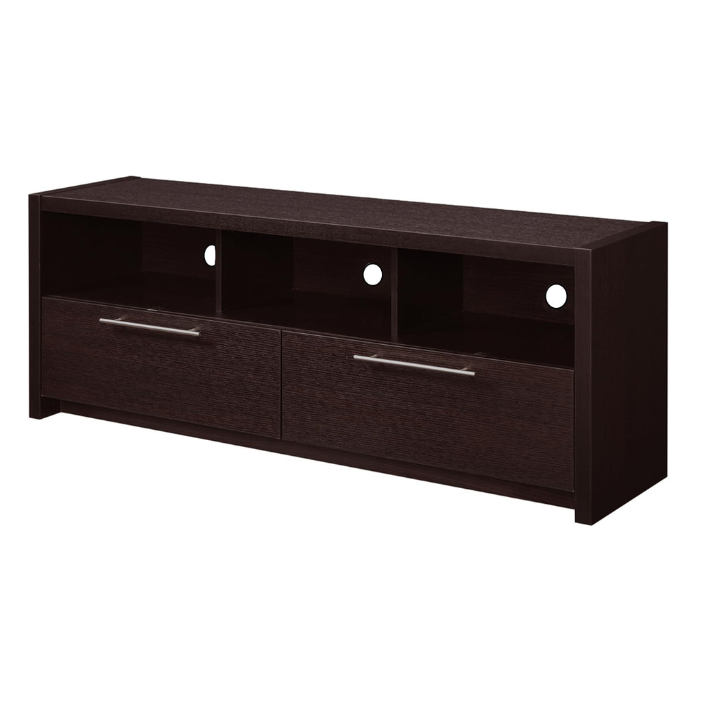 Espresso TV Stand with Storage Cabinets & Shelves T823553