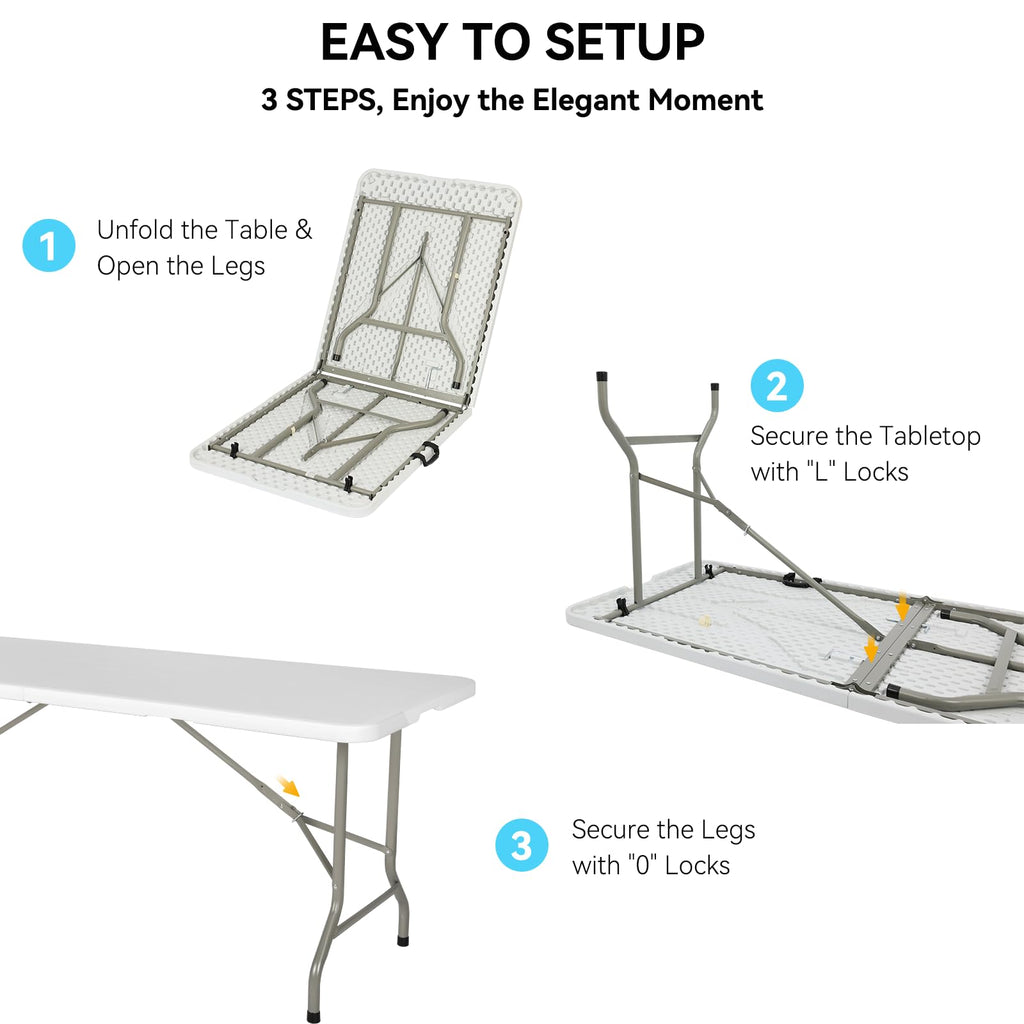 6FT White Folding Table N83313