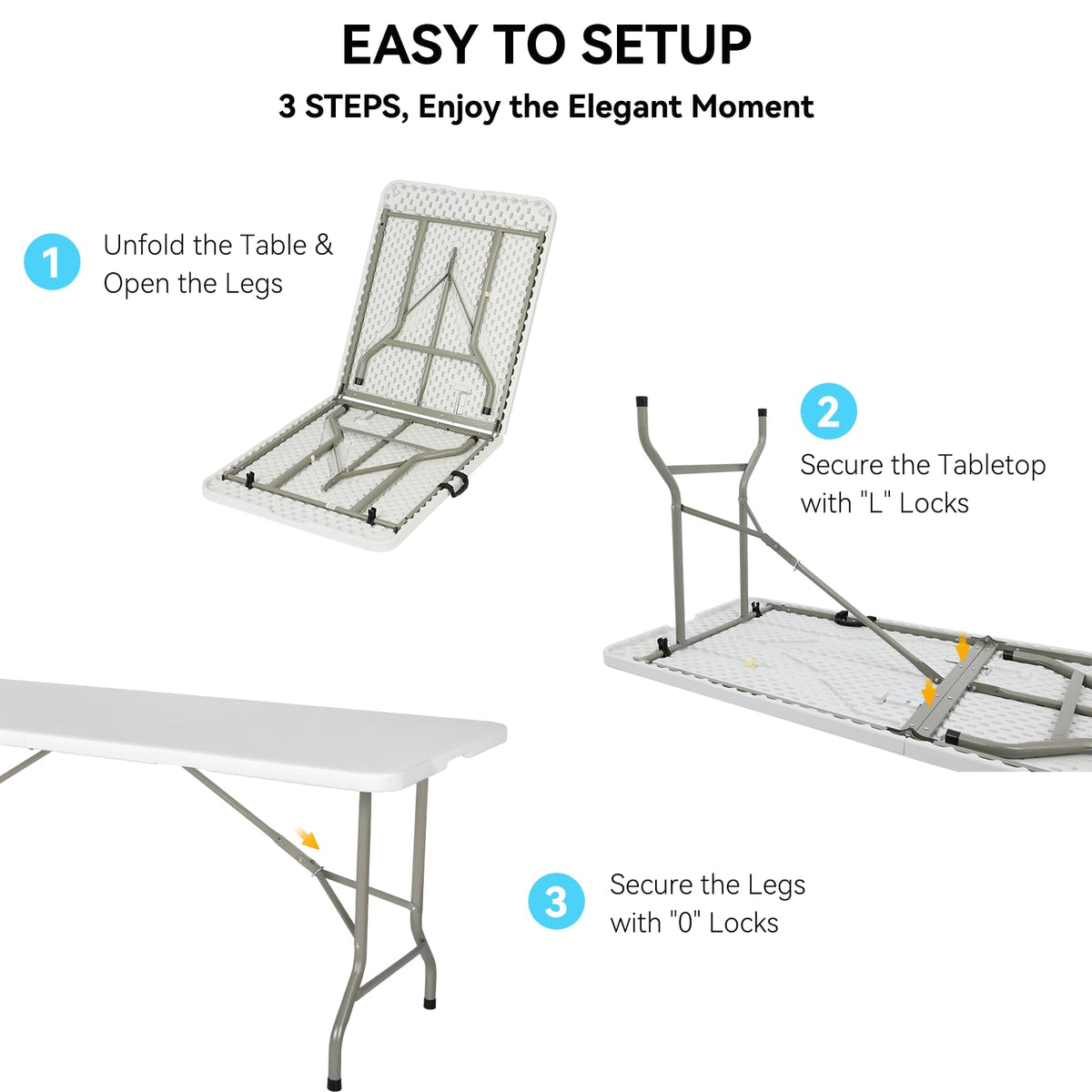 6FT White Folding Table N83313