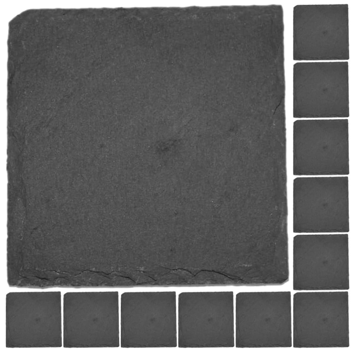 12 Pc Natural Stone Square Drink Coasters A471551