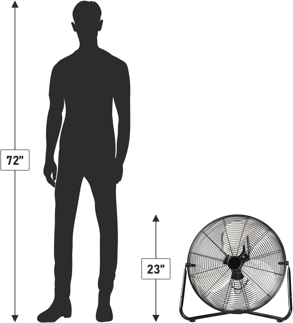 20 Inch 3-Speed High Velocity Metal Floor Fan P403