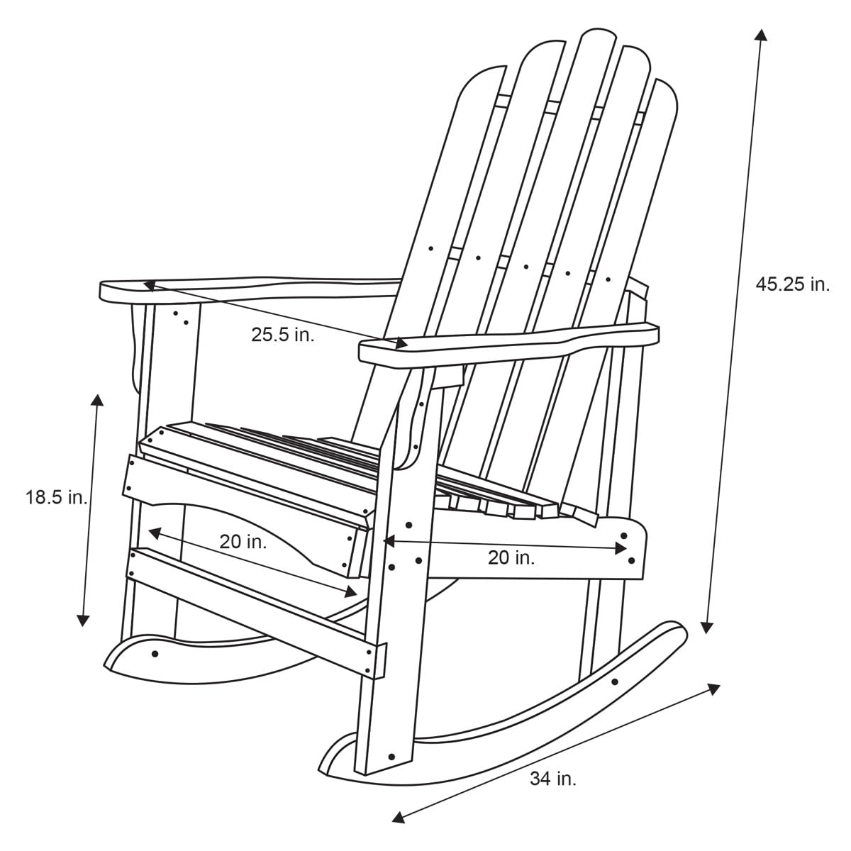Oak Wood Rocking Chair L163