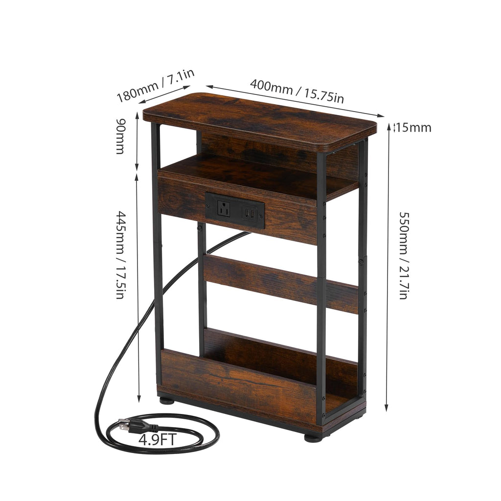 Narrow Side Table with Charging Station K71981