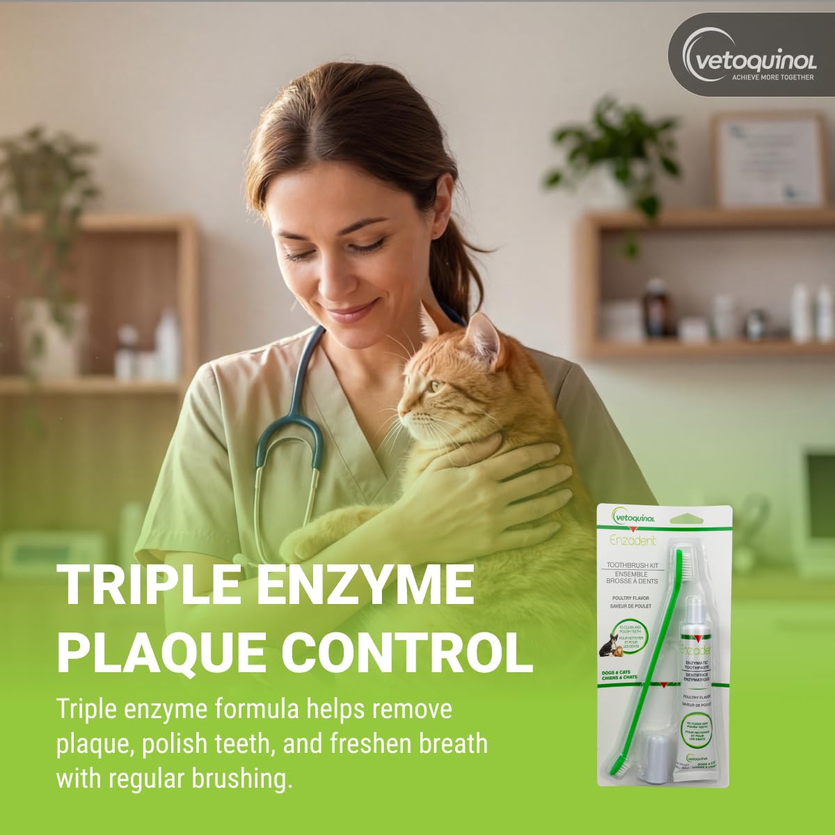 Enzymatic Toothpaste Kit with Fingerbrush & Dual-End Toothbrush, 3.2 oz Poultry Flavor O81103