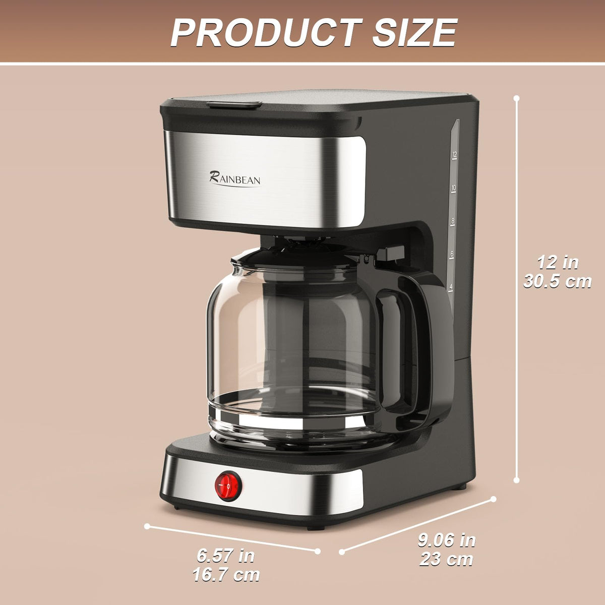 12-Cup Drip Coffee Maker with Glass Carafe P3459