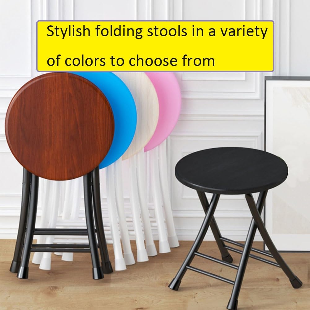 18 Inch Black Foldable Stool 220lbs Capacity B7104