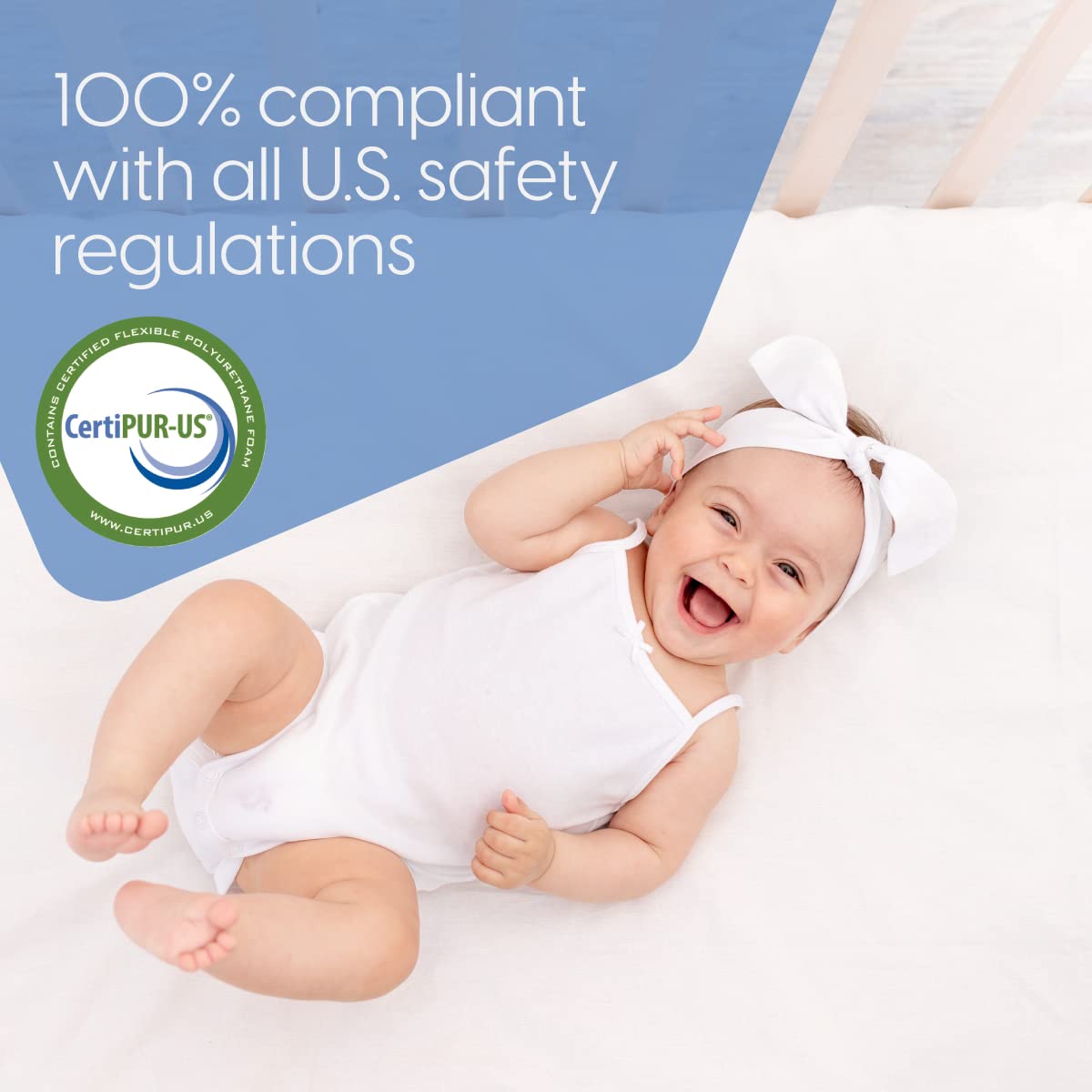 Memory Foam Crib Mattress, 100% Cotton Cover A760532