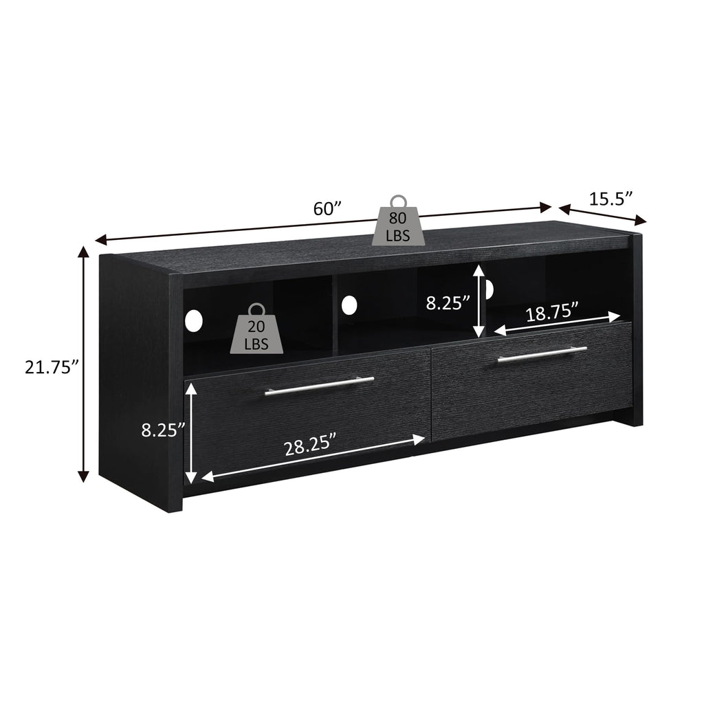 Espresso TV Stand with Storage Cabinets & Shelves T823553
