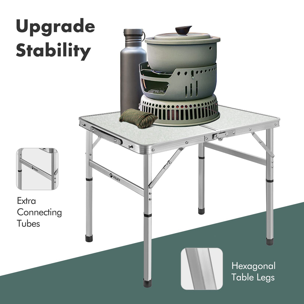 Folding Camping Table with Adjustable Legs J258883