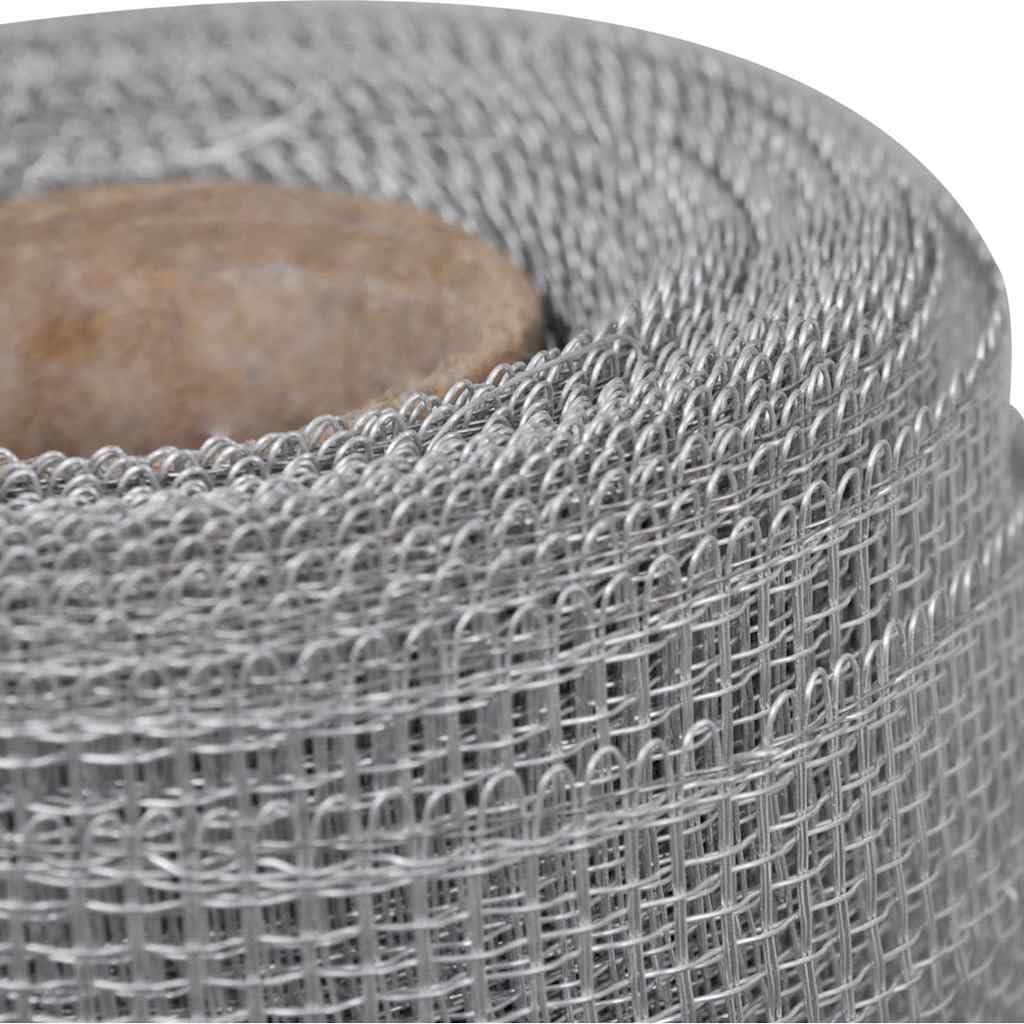 Aluminum Mesh Screen 39.4x196.9 Inches Silver P989