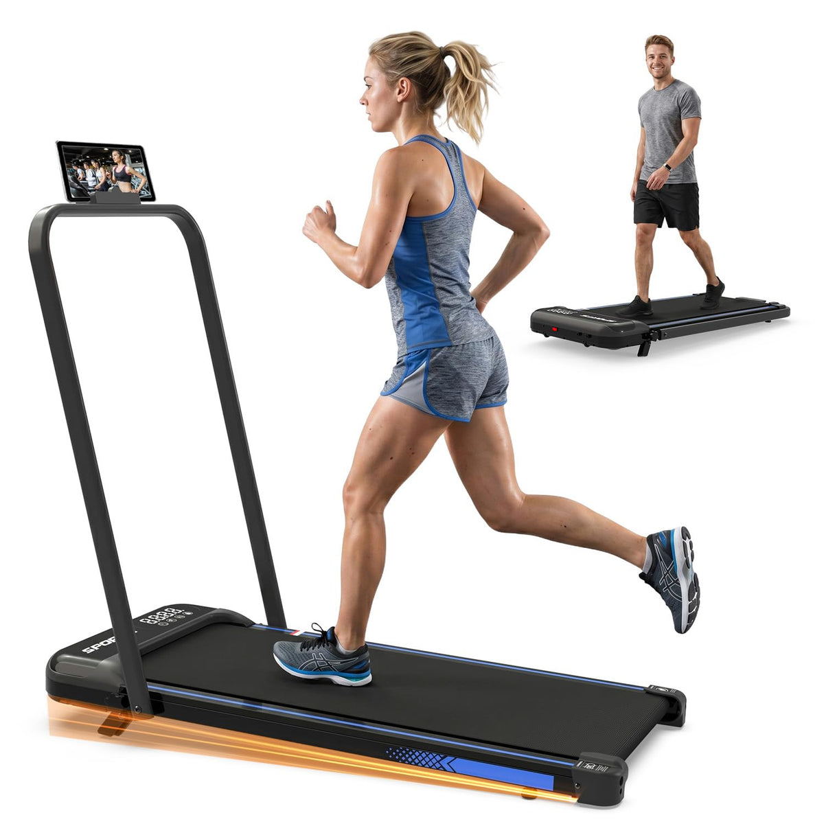 Foldable 3 in 1 Treadmill with Handle Bar and Incline H244603