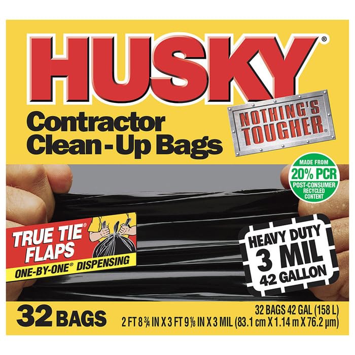 Black 42 Gal Contractor Trash Bags, 32-Count W83971