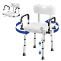 Swivel Shower Chair, 660 LBS, Adjust Height, Pivoting Arms X127