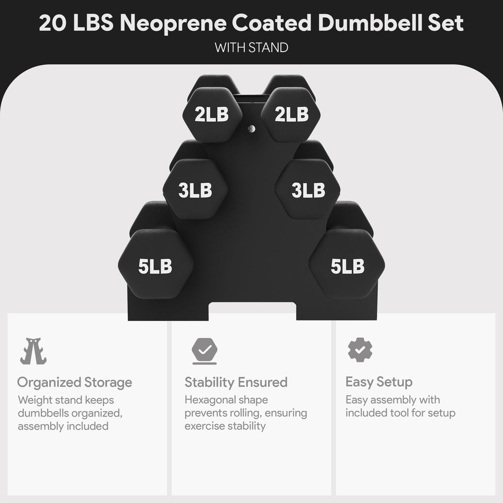 Neoprene Dumbbell Set with Rack W899030