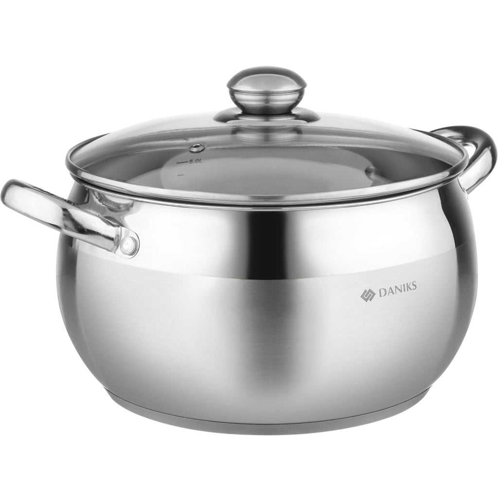 6.5 Quart Stainless Steel Stock Pot with Glass Lid F16282