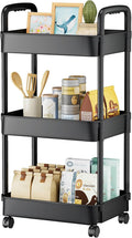 Black 3 Tier Rolling Cart H21235