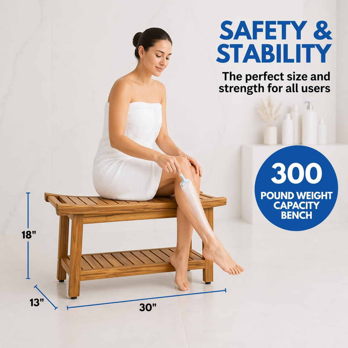 30-Inch Teak Shower Bench I46441