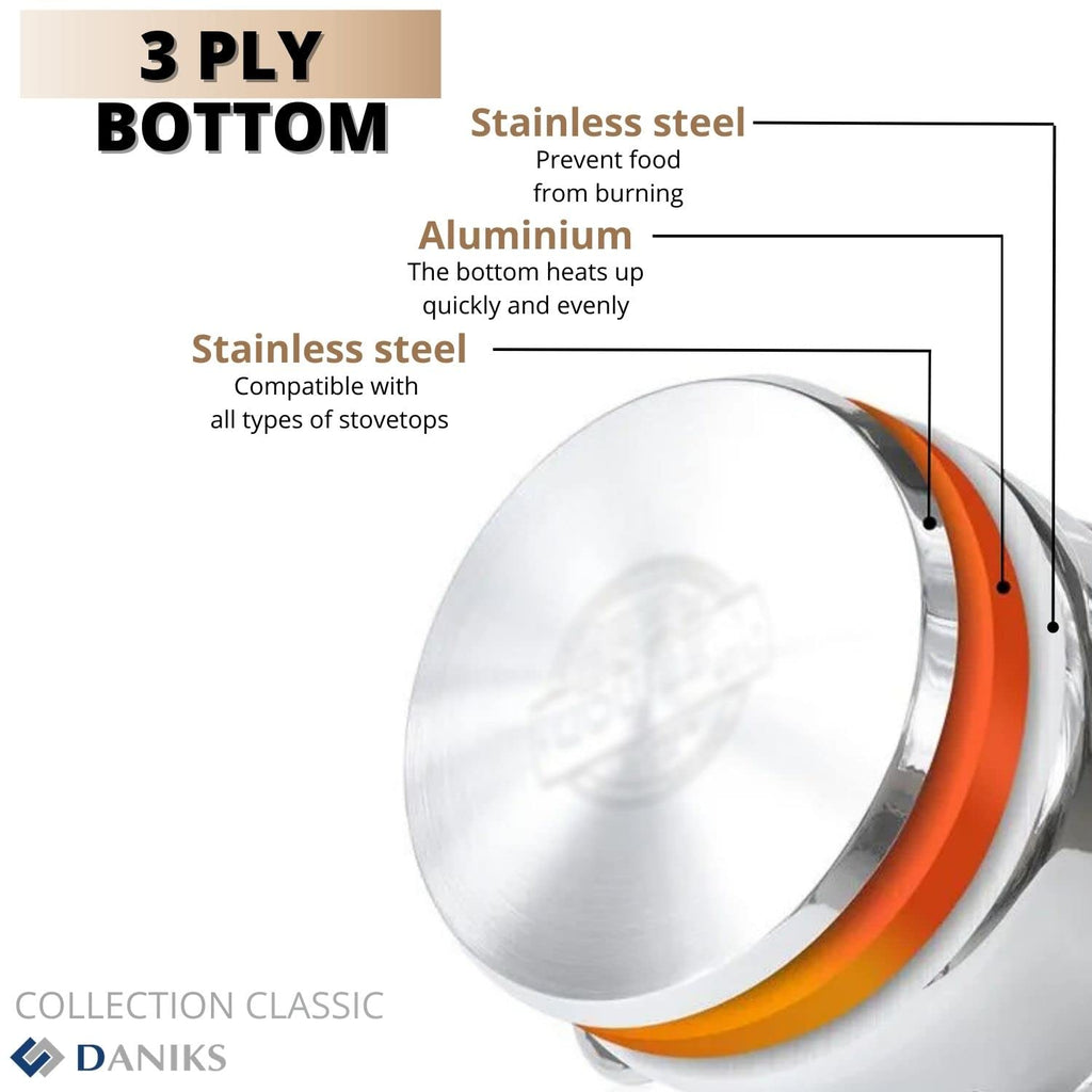 6.5 Quart Stainless Steel Stock Pot with Glass Lid F16282