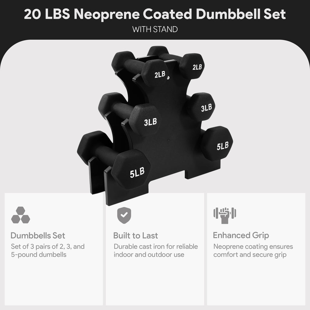 Neoprene Dumbbell Set with Rack W899030