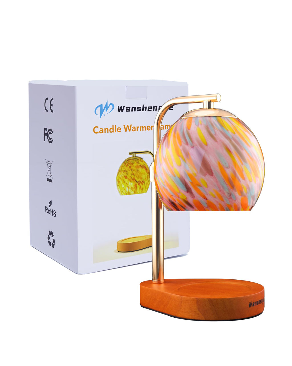 Stained Glass Candle Warmer Lamp with Adjustable Height X7388