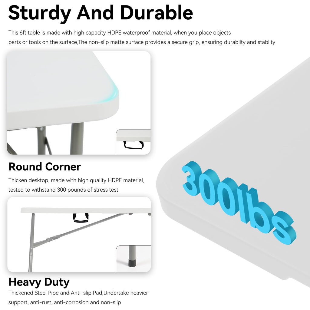 6FT White Folding Table N83313