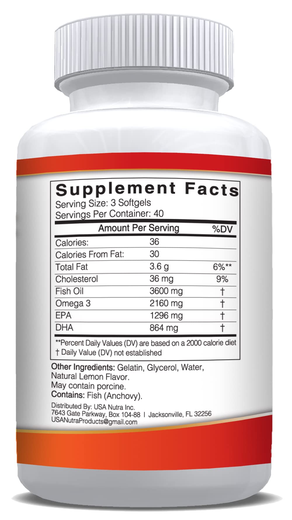 Omega-3 Fish Oil 3600mg with EPA and DHA R786540