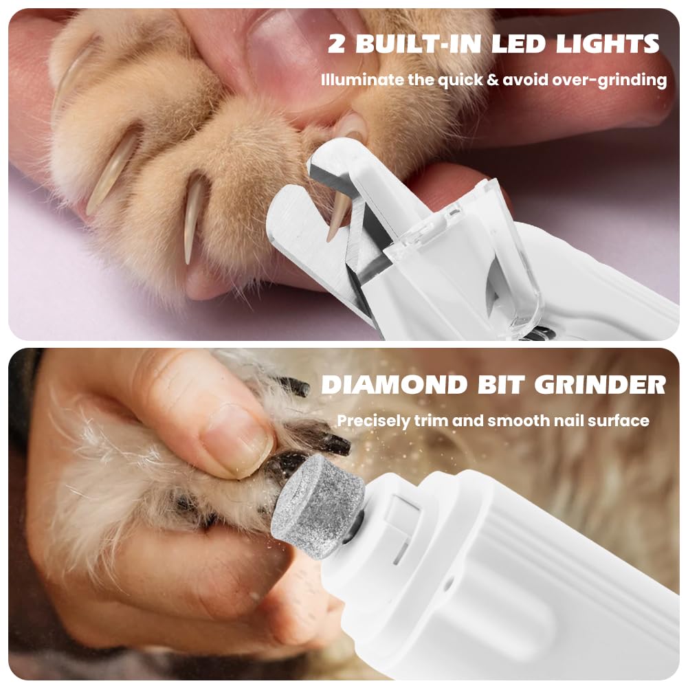 2 in 1 Cat Dog Nail Clippers & Grinder with LED Light Y826698