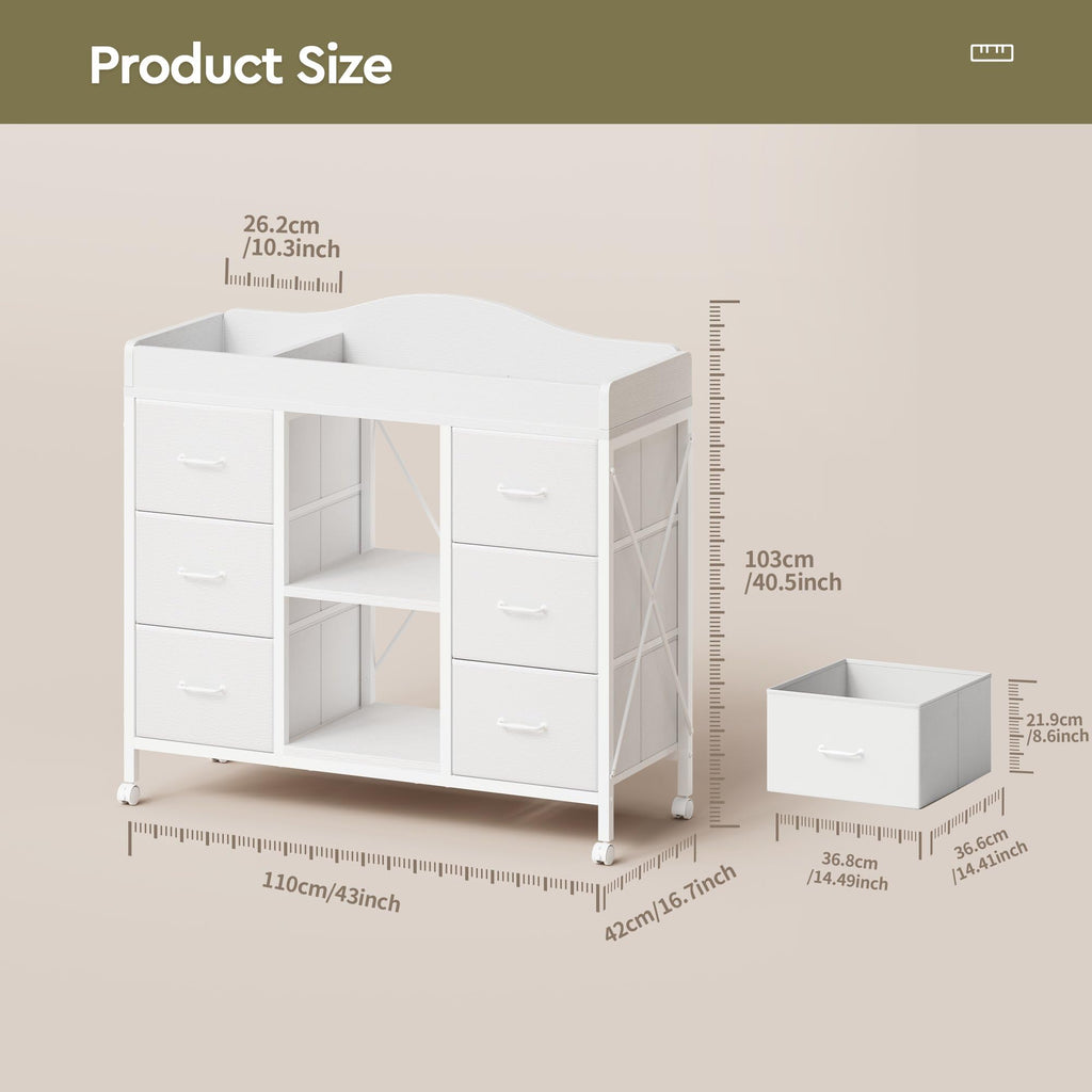 White 6 Drawer Dresser S2361