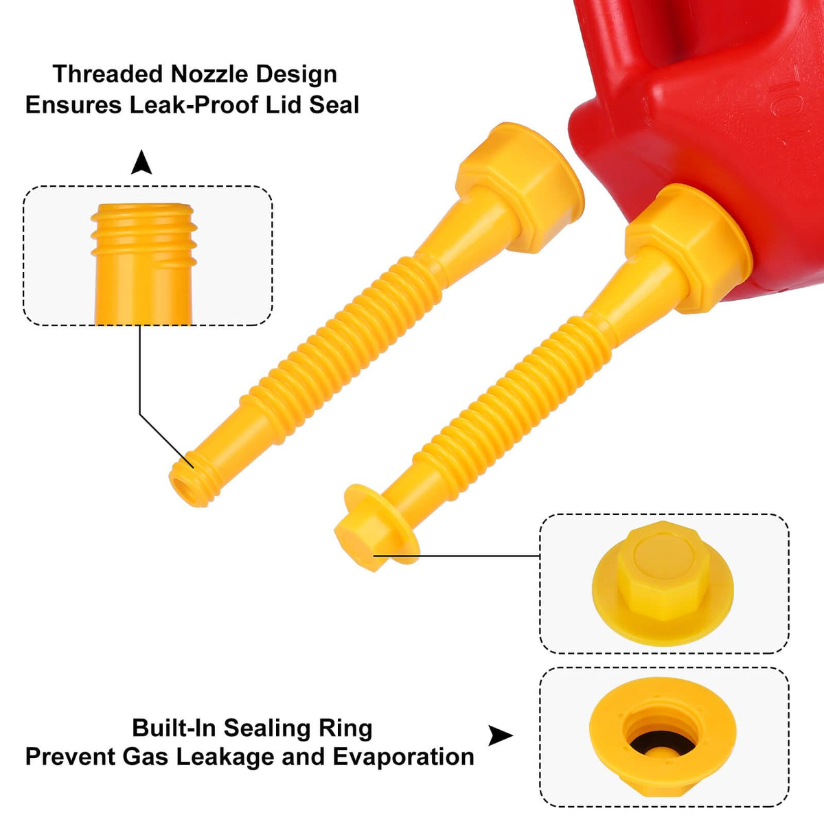 Gas Can Spout Replacement with 37 Accessories J216560