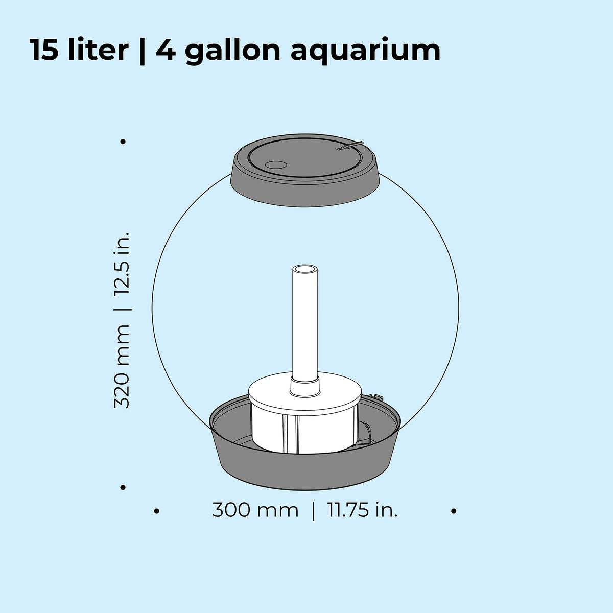 15 Acrylic Aquarium with White LED Lights D1982