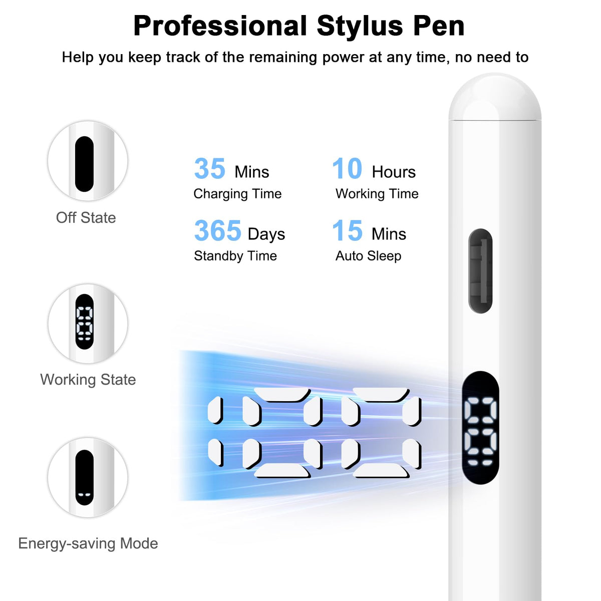 2nd Generation Stylus Pen with Palm Rejection & Tilt Sensitivity C714736