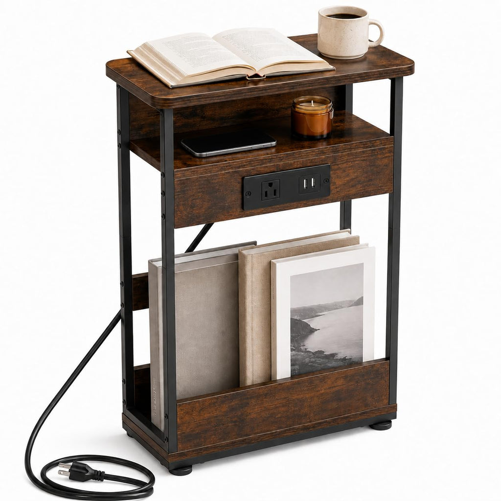 Narrow Side Table with Charging Station K71981