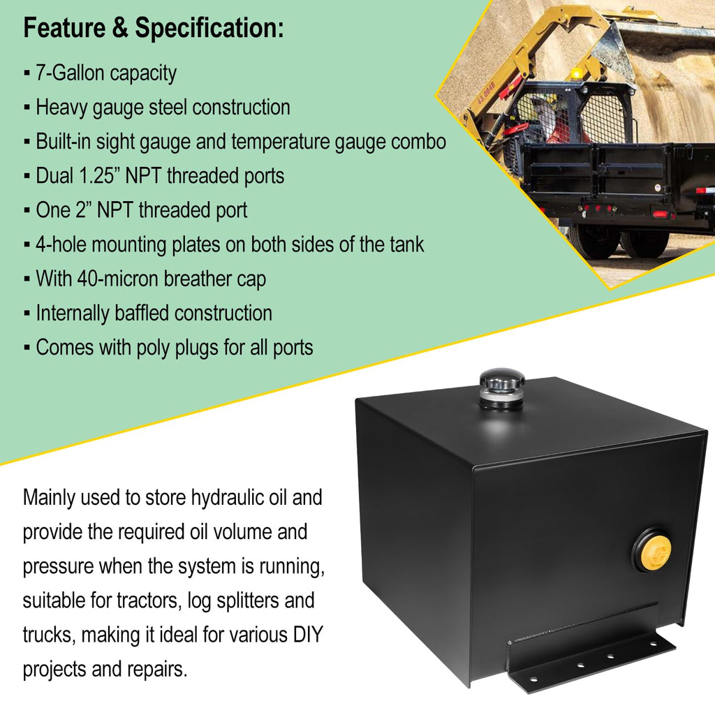 7 Gallon Hydraulic Fluid Reservoir Oil Tank N9300