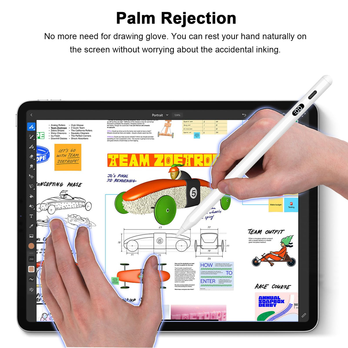 2nd Generation Stylus Pen with Palm Rejection & Tilt Sensitivity C714736