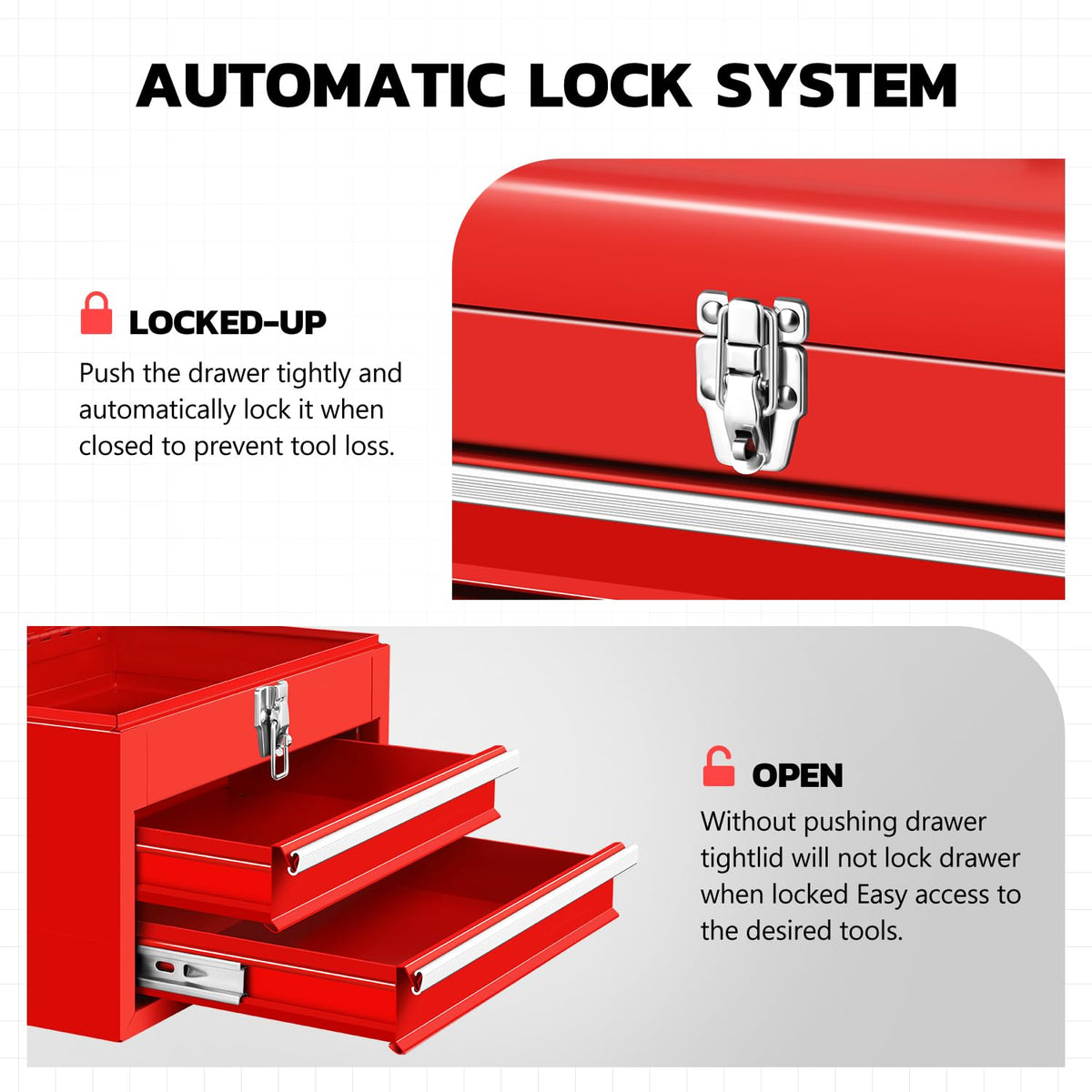 14 Inch Steel Portable Tool Box 2 Drawer Z34429