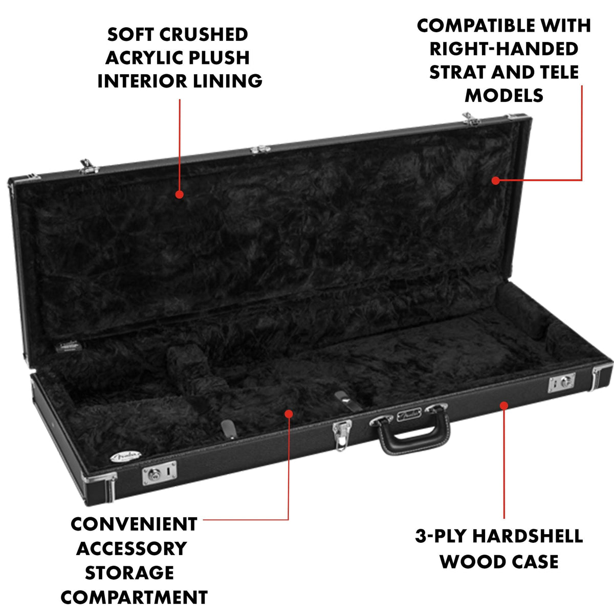 Black Wood Guitar Case G6458